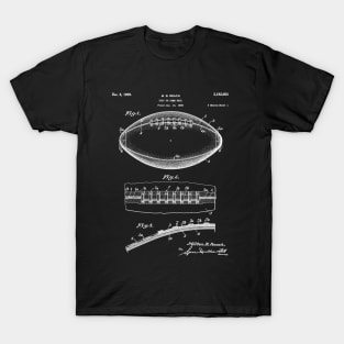 Football Patent - American Football Art - Black Chalkboard T-Shirt